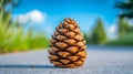 Close-up of a Pine Cone on a Textured Surface Royalty Free Stock Photo