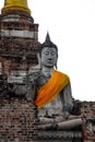 Single Buddha statue inside Wat Yai Chai Mongkhon, a Buddhist temple of archaeological park