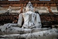 single Buddha statue inside Wat Yai Chai Mongkhon, a Buddhist temple of archaeological park