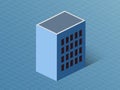 Single building Isometric 3D dimensional house of the modern architecture Royalty Free Stock Photo