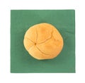 Single bulkie roll on a green napkin Royalty Free Stock Photo