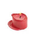 Single burned to the end candle isolated Royalty Free Stock Photo