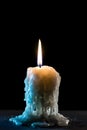 Single burning candle