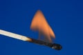 Single burning match Royalty Free Stock Photo