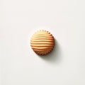 Single butter cookie. Flat lay. AI generated