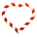 Single candy cane is forming a heart shape Royalty Free Stock Photo
