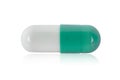 Single capsule pills isoated on white Royalty Free Stock Photo