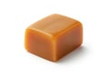 Single caramel candy cube isolated on white background Royalty Free Stock Photo