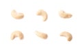 Single cashew nuts isolated Royalty Free Stock Photo