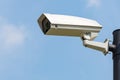 Single CCTV Security camera on clear sky Royalty Free Stock Photo