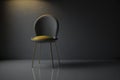 Single chair with industrial wall background copy space