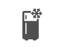 Single chamber refrigerator icon. Fridge sign. Vector