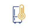 Single chamber refrigerator line icon. Fridge sign. Vector