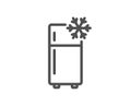 Single chamber refrigerator line icon. Fridge sign. Vector