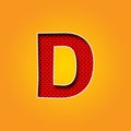 Single Character D Font in Orange and Yellow color Royalty Free Stock Photo