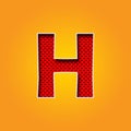 Single Character H Font in Orange and Yellow color Alphabet Royalty Free Stock Photo