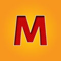 Single Character M Font in Orange and Yellow color Alphabet