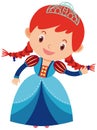 Single character of princess on white background