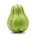 Single Chayote Squash on White Background Royalty Free Stock Photo