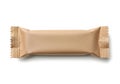 A single chocolate bar with a brown wrapper on a white background Royalty Free Stock Photo
