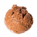 Single chocolate ice cream scoop