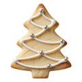 Festive tree cookie on transparent background AI Generated Royalty Free Stock Photo