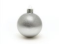 Single Christmas tree silver ball isolate on white background. Royalty Free Stock Photo
