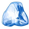 Single chunk of ice isolated on a white background. Vector illustration.