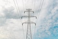 Single-circuit three-phase power transmission steel lattice tower or electricity pylon