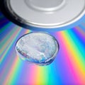 Clarity on a Spectrum Water Drop on a CD Royalty Free Stock Photo