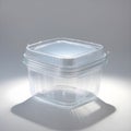 A Single Clear Rectangular PET Food Container with a Hinged Flat Lid, Approximately 500 ml in Capacity Royalty Free Stock Photo