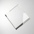 A Clear Square Glass Block with Sharp Edges on a White Background transparent Royalty Free Stock Photo