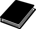 Single close book icon in perpective style editable vector black color Royalty Free Stock Photo