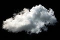Single cloud in air isolated on black background Royalty Free Stock Photo