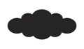 Single cloud black and white 2D line cartoon object