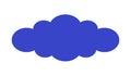 Single cloud 2D linear cartoon object