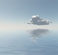 Single Cloud Flaots Above Water