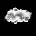 Single cloud isolated over black background, 3D illustration