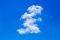 Single cloud in the sky, blue sky background. one cloud use for paint brush tool. Royalty Free Stock Photo