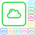 Single cloud vivid colored flat icons icons