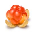 Single cloudberry, Clipping paths Royalty Free Stock Photo