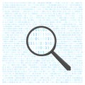 Single code under a magnifying glass Royalty Free Stock Photo