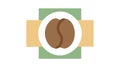 Single Coffee Bean on Circular Background Icon, vector design Generative AI Royalty Free Stock Photo