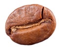 Single coffee bean on white Royalty Free Stock Photo