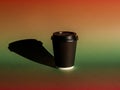 Single Coffee Cup with Lid on a Gradient Background Royalty Free Stock Photo