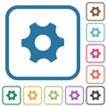 Single cogwheel simple icons