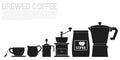 Single color icon of Brewed coffee equipment