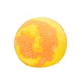 Single colorful bath bomb, isolated on the white with clipping path