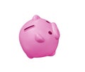 Single colorful empty pink piggy plastic bank or money savings box isolated on white background with clipping path Royalty Free Stock Photo