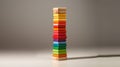 single colorful stacking toy against a plain background